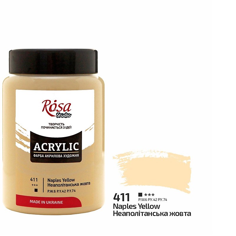 farba akrylowa Rosa STUDIO nr 411 Naples Yellow  - sklep dla plastyków gart.pl