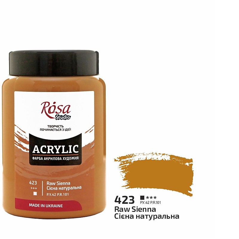 farba akrylowa Rosa STUDIO nr 423 Raw Sienna  - sklep dla plastyków gart.pl