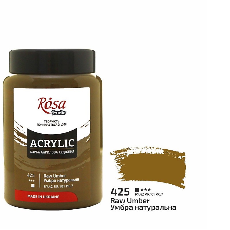 farba akrylowa Rosa STUDIO nr 425 Raw Umber  - sklep dla plastyków gart.pl