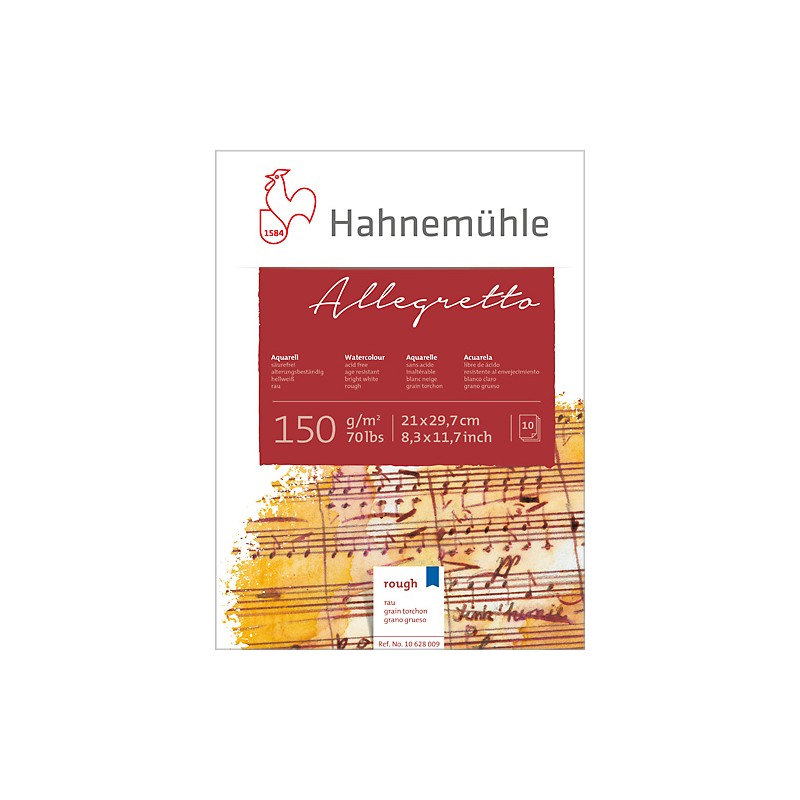 Blok do akwareli i rysunku Hahnemuhle Allegretto 150 g fine rough - A4