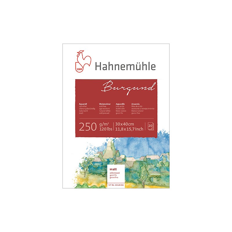 Blok do akwareli Hahnemuhle Burgund 250g rough - 17x24 cm