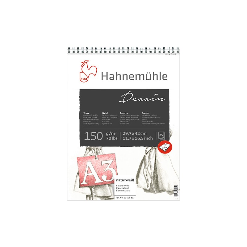 Blok do rysunku Hahnemühle Dessin 150 g na spirali - A4