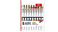 Komplet farb akrylowych Marabu ACRYL 18x12ml - BASIC