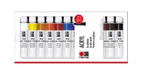 Komplet farb akrylowych Marabu ACRYL 12x12 ml - BASIC