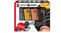 Komplet farb akrylowych Marabu ARTIST ACRYL 4x75 ml - METALLIC