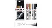 Marabu YONO Marker zestaw markerów akrylowych 4 kol. 1,5-3 mm METALICZNE - art. 1240000004001