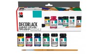 Zestaw farb akrylowych Marabu DECORLACK 6x15 ml  - komplet farb akrylowych - efekt błyszczący - sklep dla plastyków gart.pl