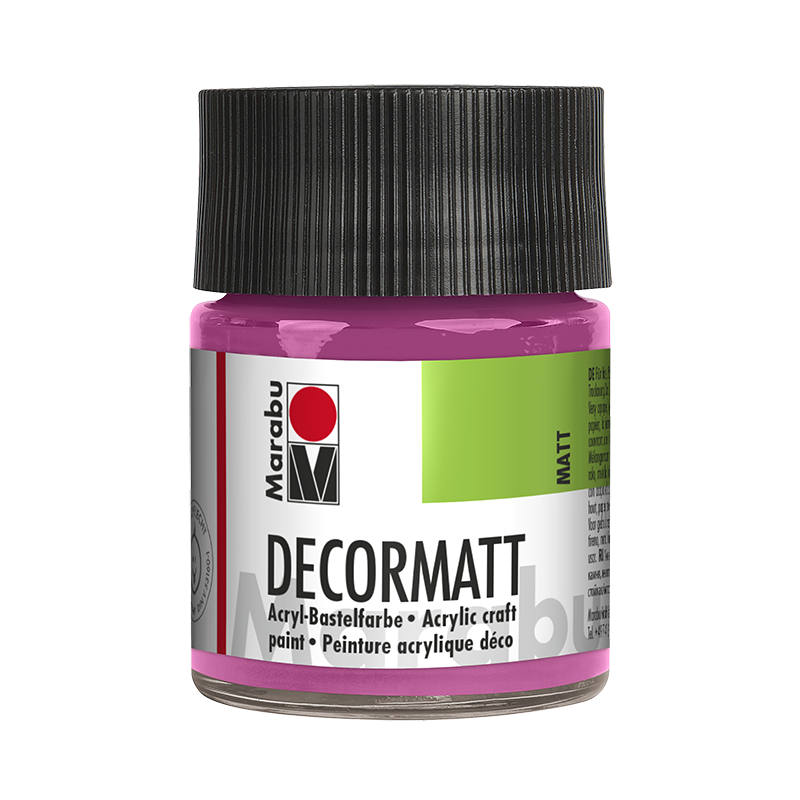 Farba akrylowa matowa do drewna Marabu DECORMATT 50 ml Pink - gart.pl