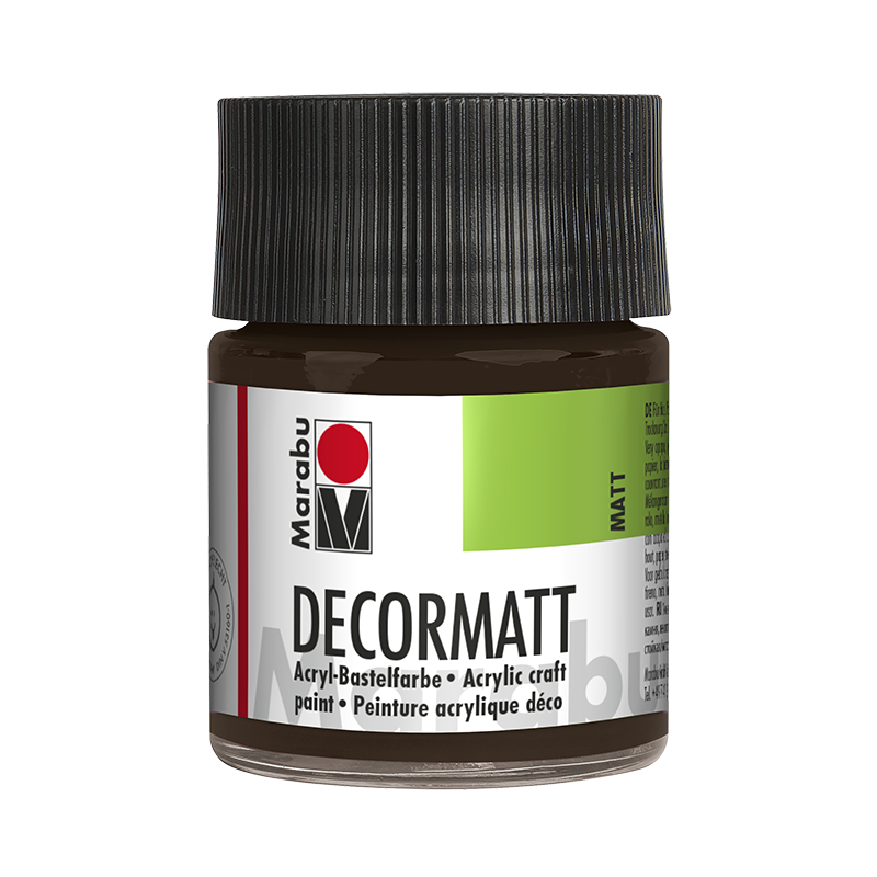 Farba akrylowa matowa do drewna Marabu DECORMATT 50 ml Dark Brown - gart.pl