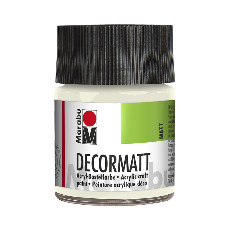 Farba akrylowa matowa do drewna Marabu DECORMATT 50 ml White - gart.pl