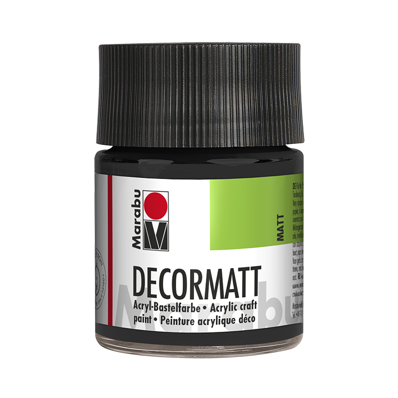 Farba akrylowa matowa do drewna Marabu DECORMATT 50 ml Black  - gart.pl