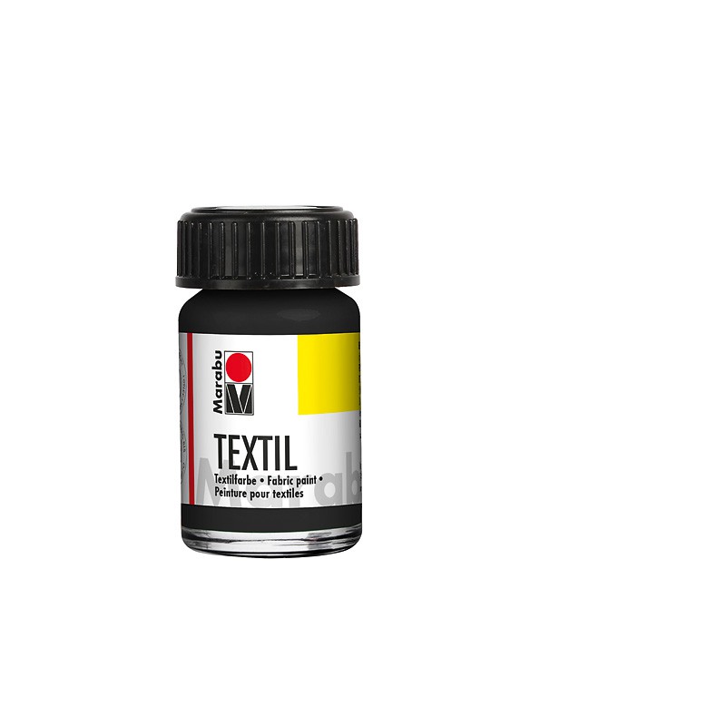 farba do tkanin jasnych Marabu TEXTIL nr 073 czarna - 15 ml