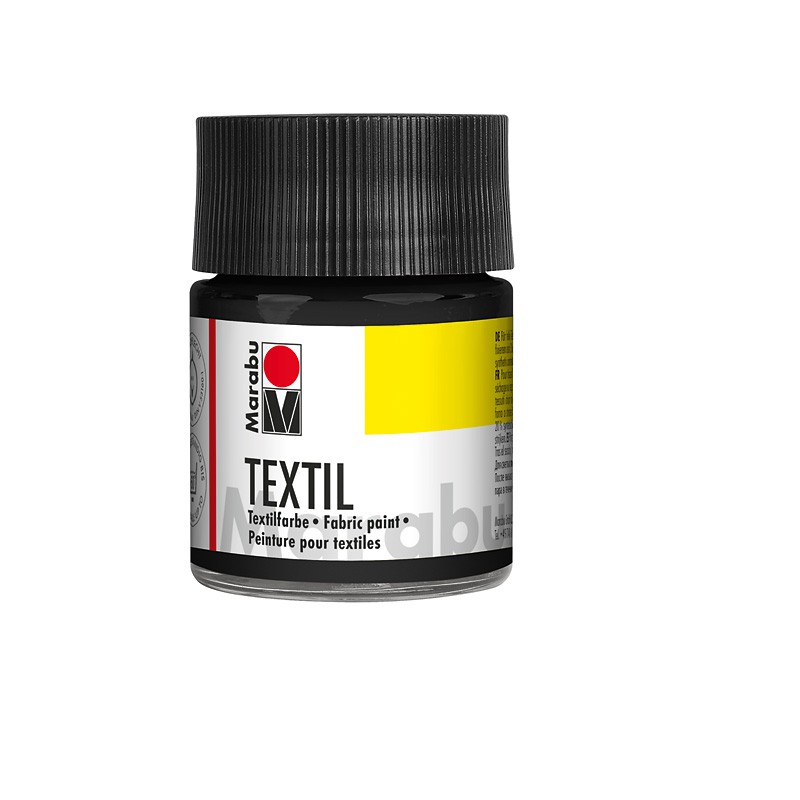 farba do tkanin jasnych Marabu TEXTIL nr 073 czarna - 50 ml