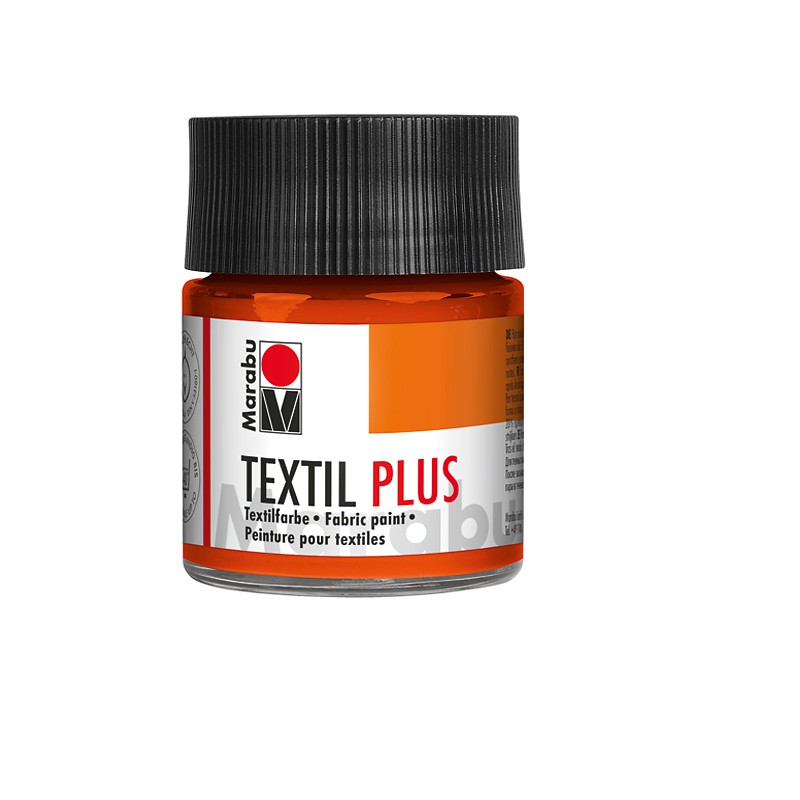 farba do tkanin ciemnych Marabu TEXTIL PLUS nr 023 pomarańczowa - 50 ml