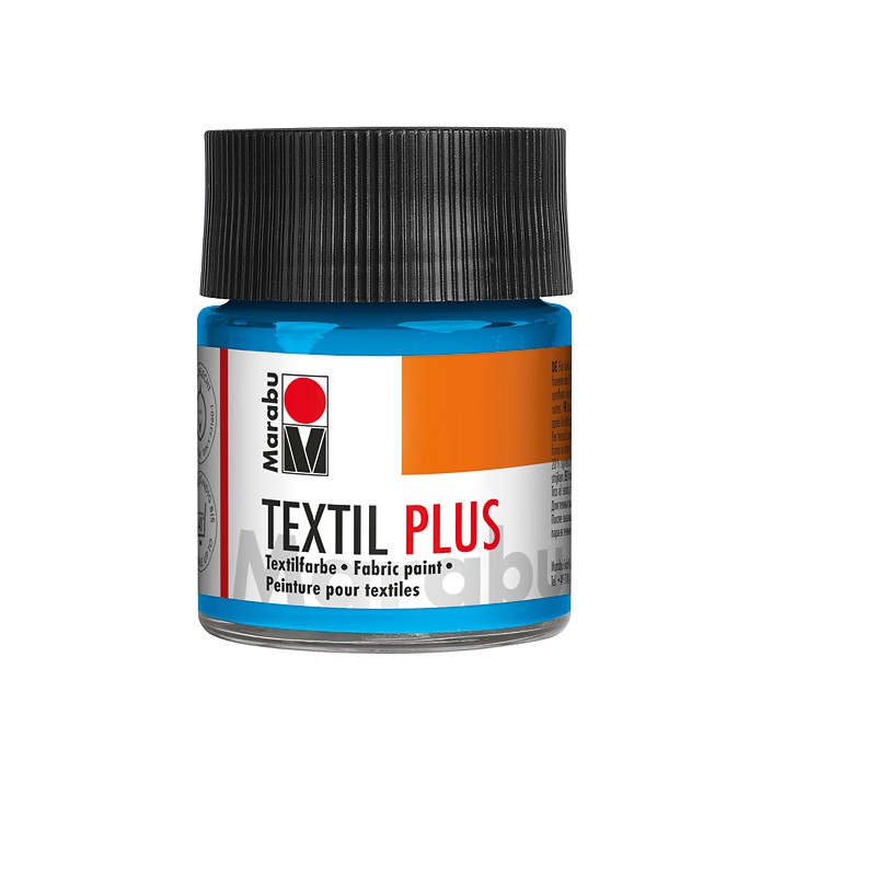 farba do tkanin ciemnych Marabu TEXTIL PLUS nr 090  jasna niebieska - 50 ml