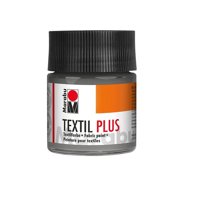 farba do tkanin ciemnych Marabu TEXTIL PLUS nr 078 szara - 50 ml