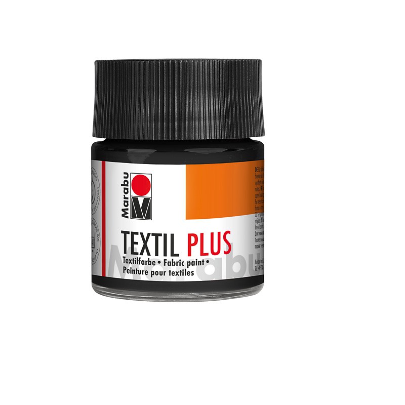 farba do tkanin ciemnych Marabu TEXTIL PLUS nr 073 czarna - 50 ml