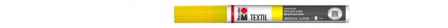 Marabu TEXTIL PAINTER GLITTER marker brokatowy do jasnych i ciemnych 3 mm - 519 glitter-yellow
