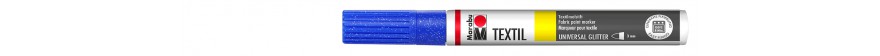 Marabu TEXTIL PAINTER GLITTER marker brokatowy do jasnych i ciemnych 3 mm - 555 glitter-blue