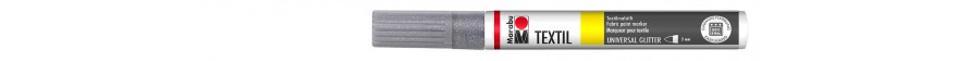 Marabu TEXTIL PAINTER GLITTER marker brokatowy do jasnych i ciemnych 3 mm - 582 glitter-silver