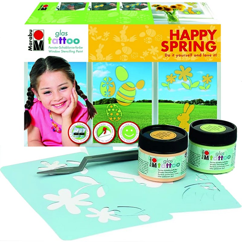 Zestaw farb witrażowych dla dzieci Marabu HAPPY SPRING 2 x 100 ml – art. 040800082