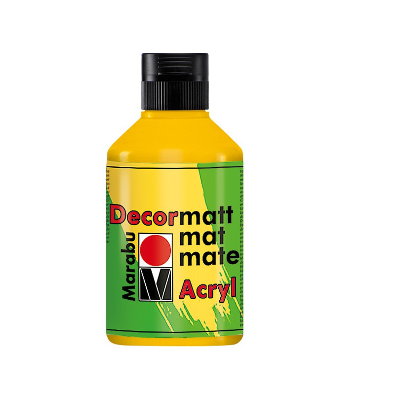 Farba akrylowa matowa do mebli Marabu DECORMAT 250 ml Yellow - gart.pl