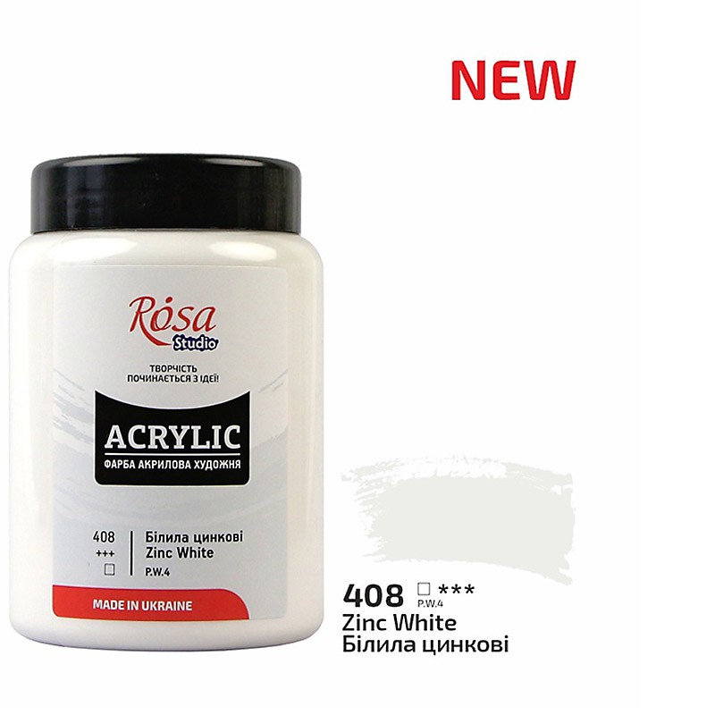 farba akrylowa Rosa STUDIO nr 408 Zinc White  - sklep dla plastyków gart.pl