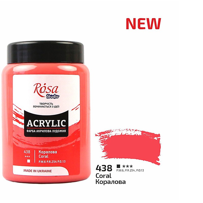 farba akrylowa Rosa STUDIO nr 438 Coral - sklep dla plastyków gart.pl