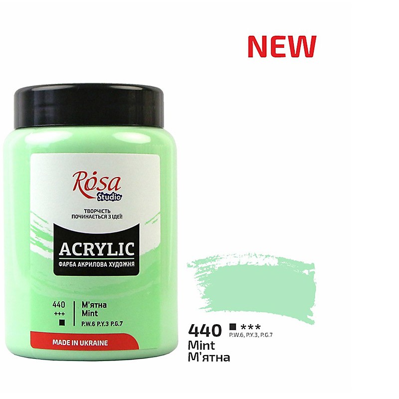 farba akrylowa Rosa STUDIO nr 440 Mint - sklep dla plastyków gart.pl