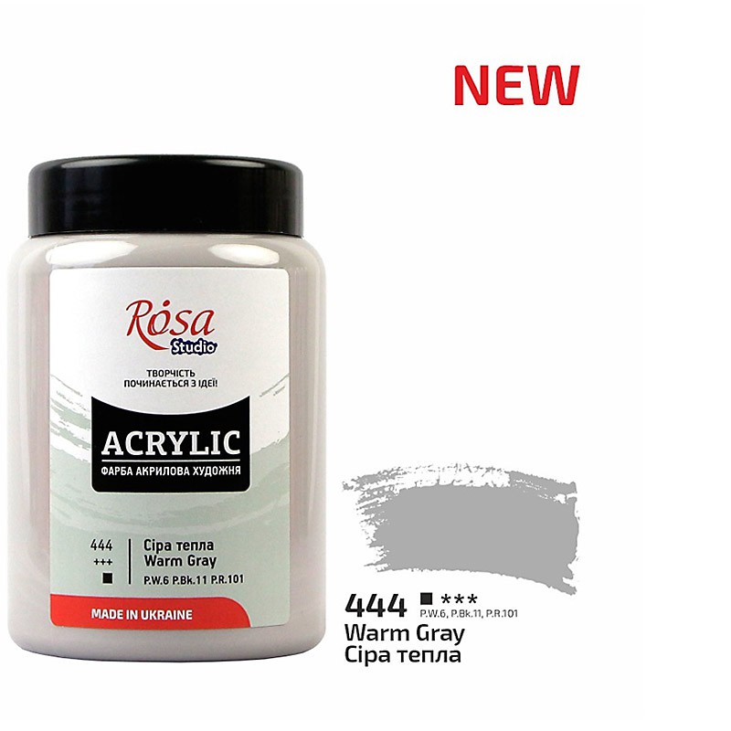 farba akrylowa Rosa STUDIO nr 444 Warm Grey - sklep dla plastyków gart.pl