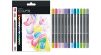 Zestaw markerów akwarelowych Marabu AQUA PEN GRAPHIX 12 kol. - sklep dla plastyków gart.pl