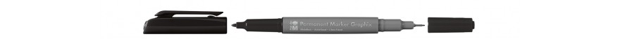 Marabu PERMANENT MARKER GRAPHIX marker dwustronny - kolor: 073 black