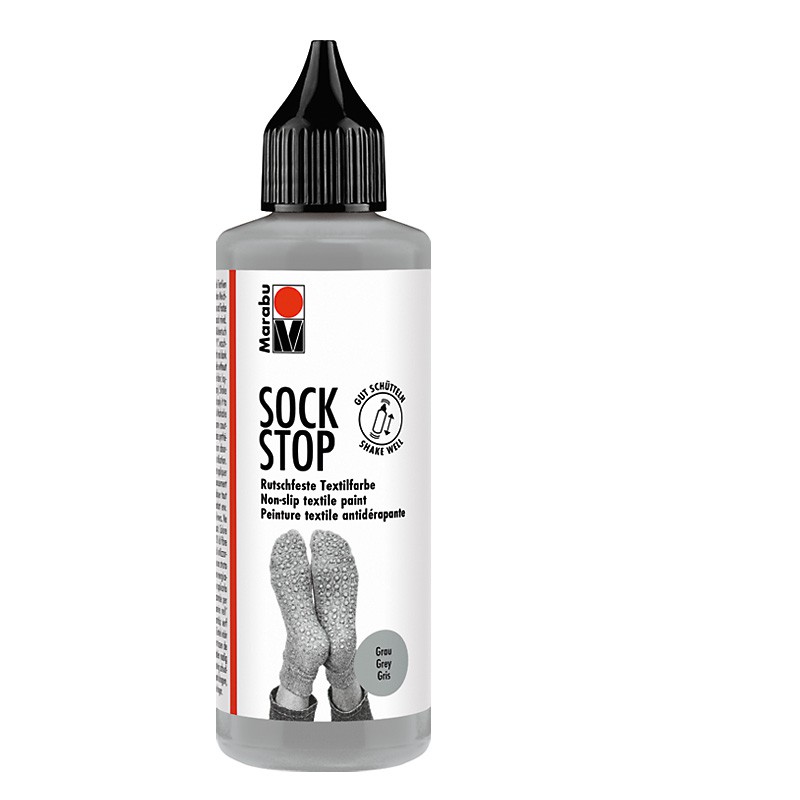 farba z antypoślizgiem Marabu SOCK STOP nr 078 w kolorze szarym