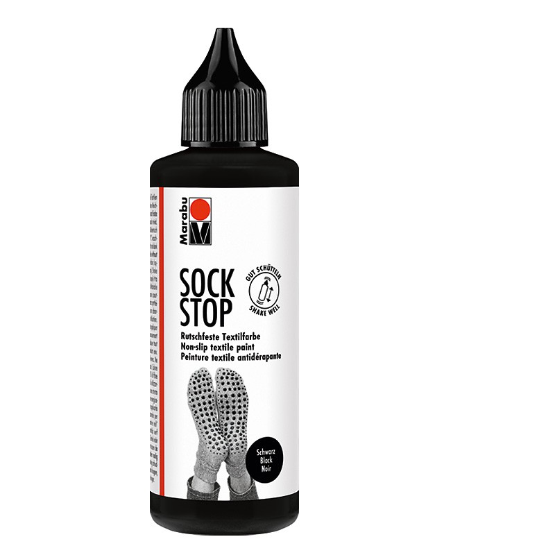 farba z antypoślizgiem Marabu SOCK STOP nr 073 w kolorze czarnym