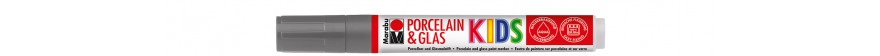 Marabu PORCELAIN & GLAS, KIDS marker do szkła i porcelany 1-3 mm - kolor: 078 grey