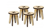 Taboret dla lalek MODERN do samodzielnego montażu – 4 szt. - 4 x 4 x 4 cm - art. 287410