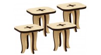 Taboret dla lalek CLASSIC do samodzielnego montażu – 4 szt. - 4 x 4 x 4 cm - art. 287428