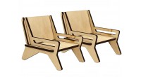 Fotel dla lalek MODERN do samodzielnego montażu – 6 x 8 x 6,5 cm, 2 szt. - art. 287413