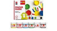 Zestaw farb do malowania palcami dla dzieci Marabu KiDS FINGERFARBE 6 x 100 ml - sklep dla plastyków
