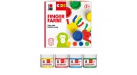 Zestaw farb do malowania palcami dla dzieci Marabu KiDS FINGERFARBE 4 x 100 ml - sklep dla plastyków