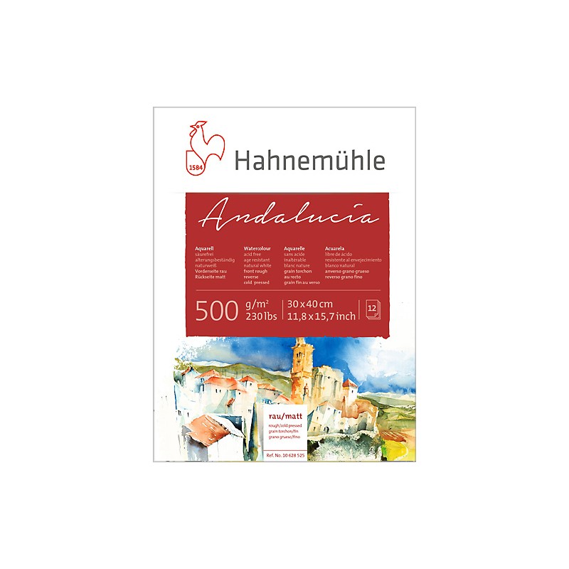 Blok do akwareli Hahnemuhle Andalucia 500 gsm rough/cold pressed - 42x56 cm