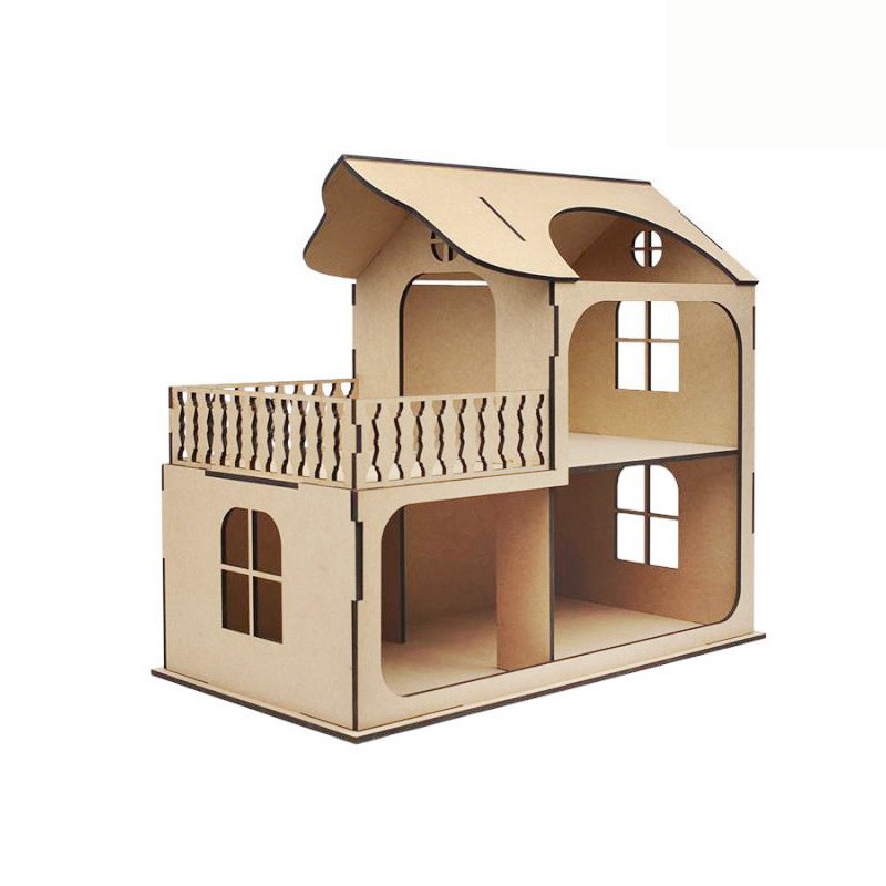 Dom dla lalek z balkonem do samodzielnego montażu – 58 x 31 x 53 cm - art. 2873003