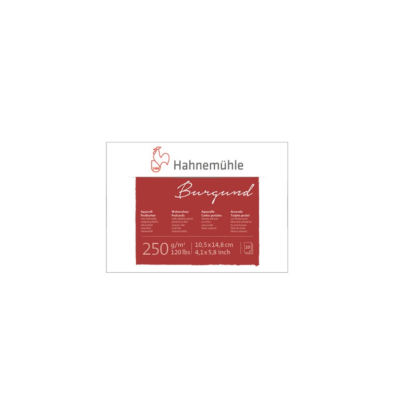 Pocztówki akwarelowe Hahnemuhle Burgund 250 g rough - A6