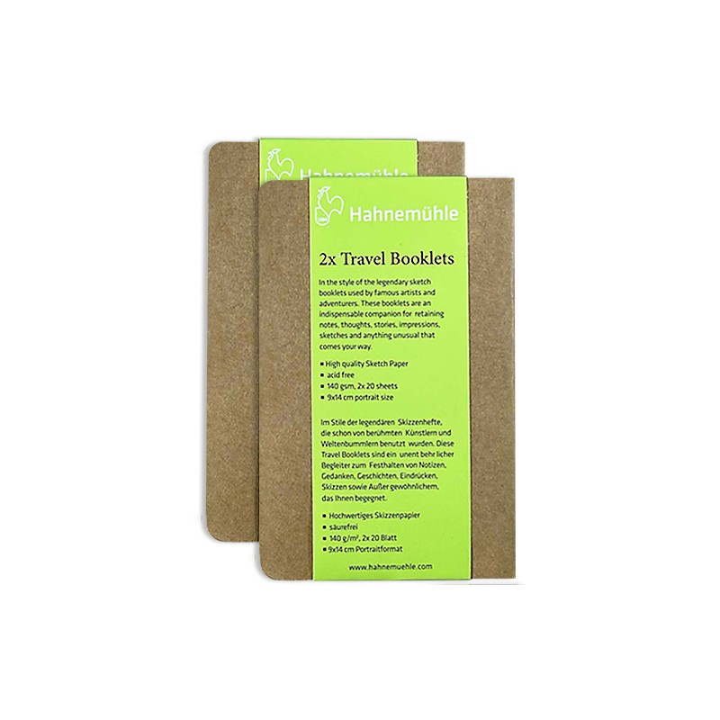 Zestaw 2 szkicowników Hahnemühle Travel Booklets 140 gsm - 13,5 x 21 cm