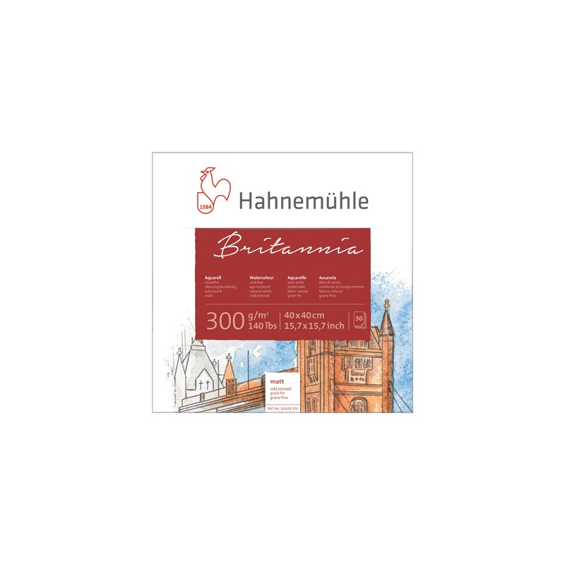 Blok do akwareli Hahnemuhle Britannia 300 g cold pressed - 25,4x25,4 cm