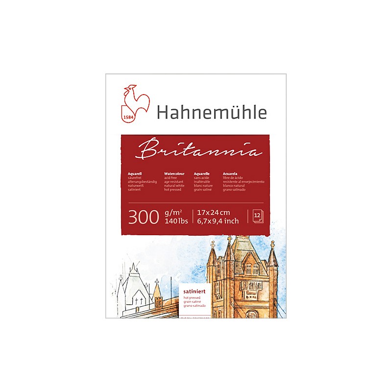 Blok do akwareli Hahnemuhle Britannia 300 g rough - 17x24 cm