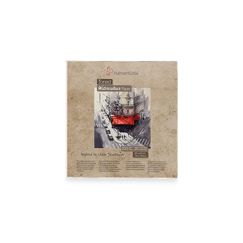 Blok do akwareli Hahnemuhle Toned Watercolour beige 200g - 20x20 cm