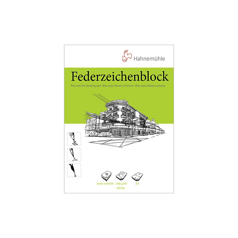 Blok do piór kreślarskich i do kaligrafii Hahnemühle Federzeichenblok 250g - A3