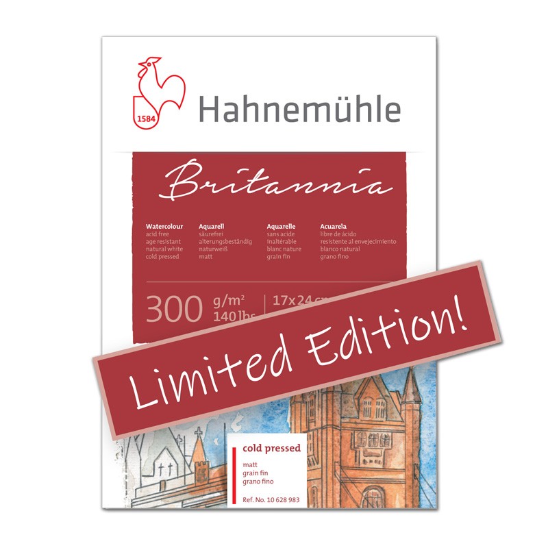 Edycja limitowana Hahnemuehle blok do akwareli Britannia 300 gsm 17 x 24 cm 25 kartek - gart.pl