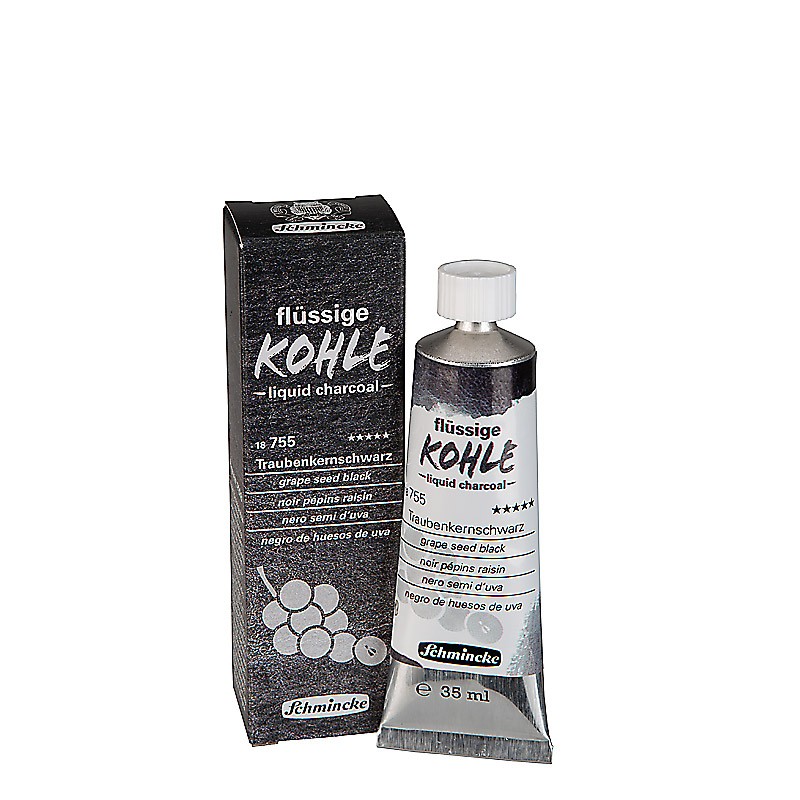 Węgiel płynny 35 ml Schmincke - nr 755 grape seed black - pestki winogron